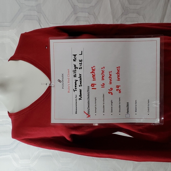 Tommy Hilfiger Red Pullover Sweater Size L - Picture 6 of 6